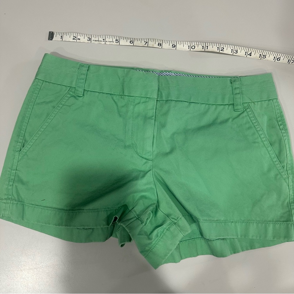 J. Crew Bright Green Low-Waist Cotton Shorts - Picture 4 of 6